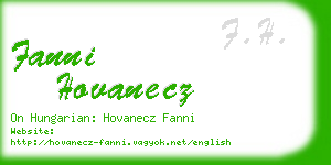 fanni hovanecz business card